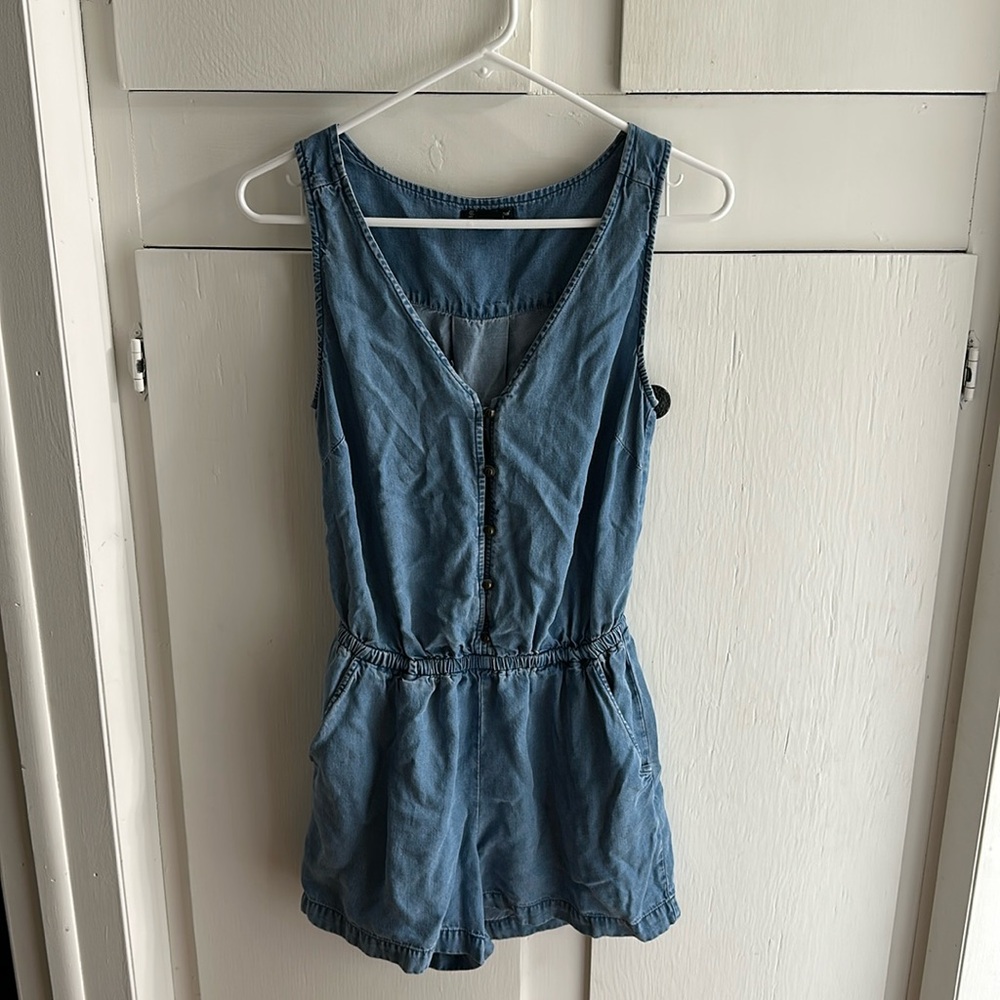 Lucky Brand Light Blue Denim Romper XS